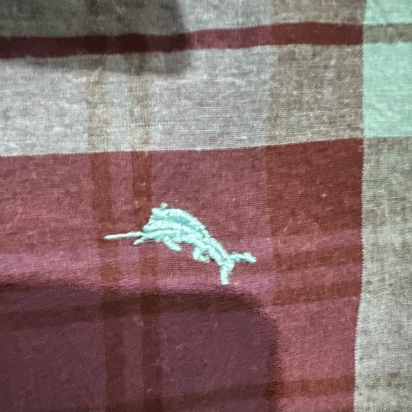 Tommy Bahama Kids Boys Green & Blue Plaid Button Down Shirt in Size Large 10/12 - Picture 8 of 16